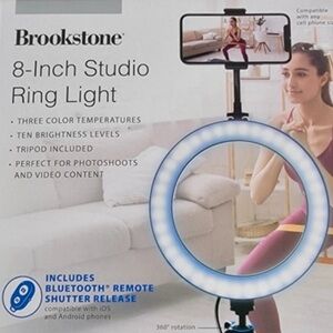 Brookstone 8-Inch Studio Ring Light. New in Box!